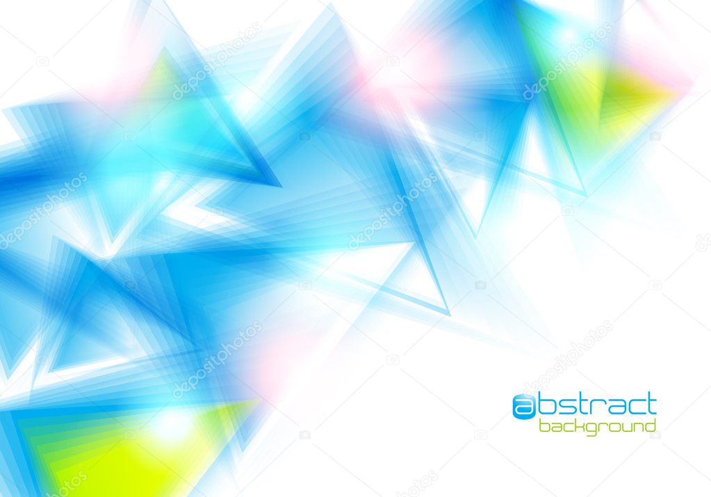 Abstract background with blue triangles. Vector illustration.