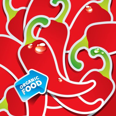 Background from chili peppers with the arrow by organic food clipart