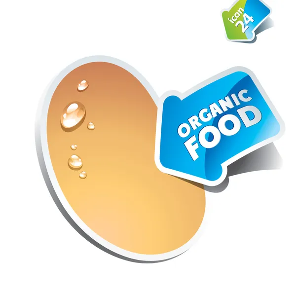 Icon potato with arrow by organic food. Vector illustration. — Stock Vector