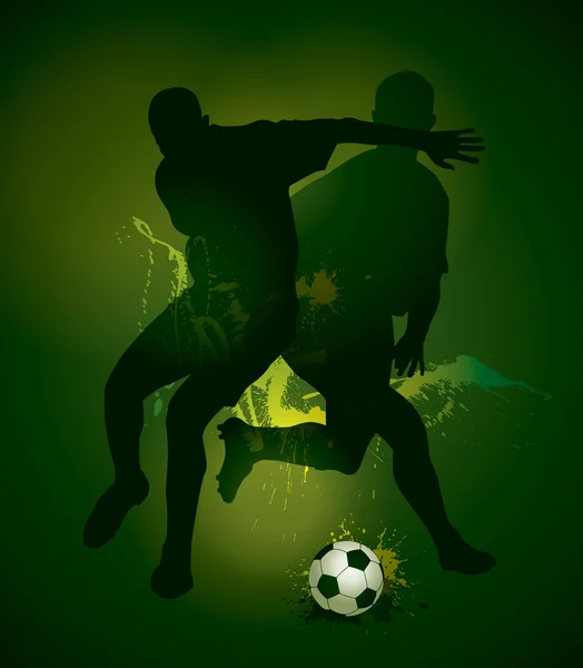 Fußballspieler mit einem Fußball — Stockvektor