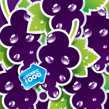 Background from currant with the arrow by organic food. Vector. clipart