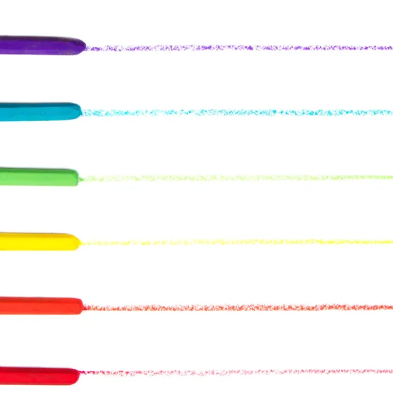 Kleurpotloden of olie pastel lijnen tekenen op papier — Stockfoto