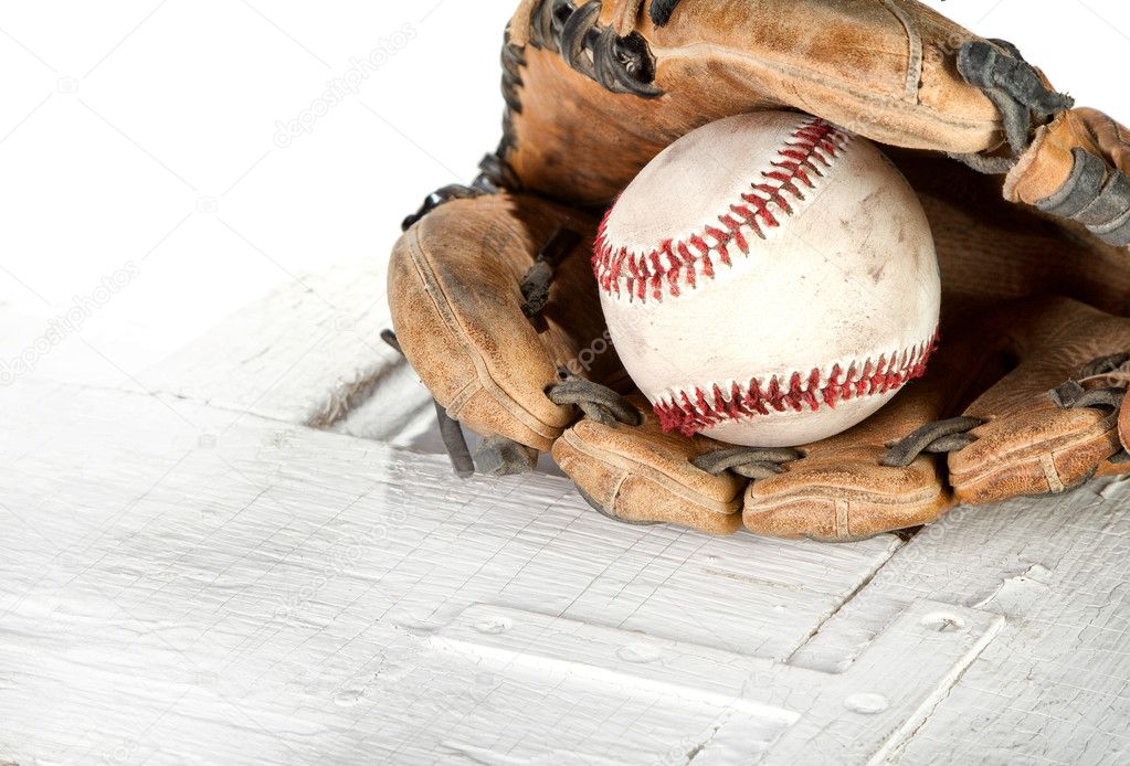 Baseball and mitt