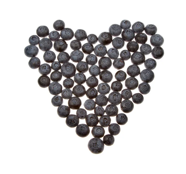 Blueberries in the shape of a heart — Stock Photo, Image