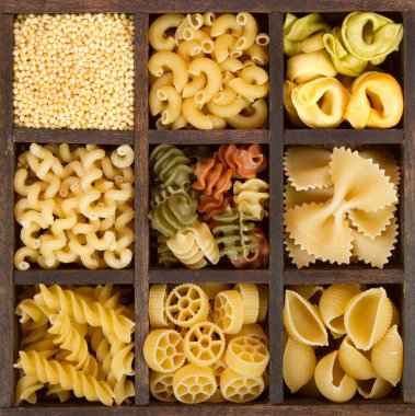 An assortment of italian pasta clipart