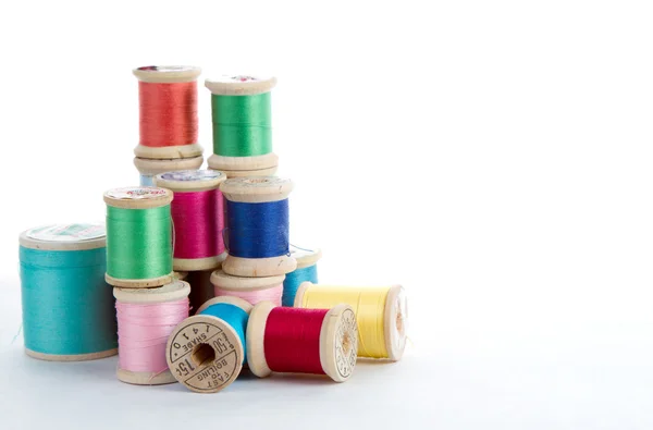 Antique spools of thread — Stock Photo, Image