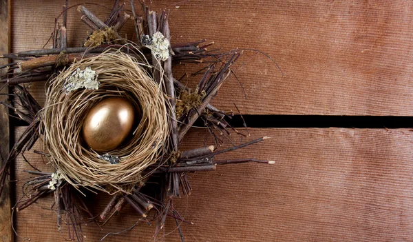 Um ovo ninho dourado — Fotografia de Stock