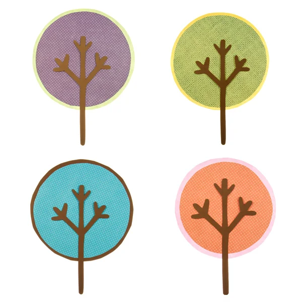 A collection of round cut out trees — Stock Photo, Image