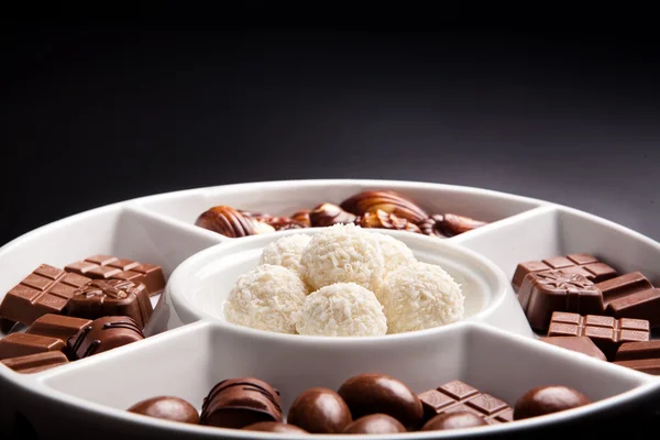Plate with chocolate — Stock Photo, Image