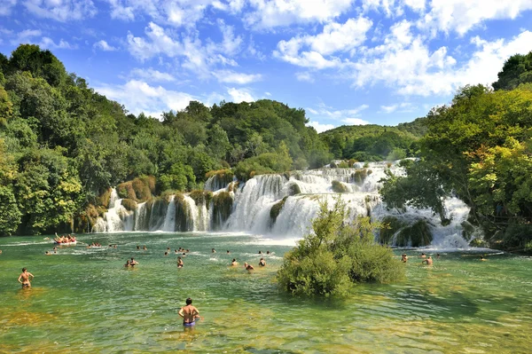 クルカ国立公園クロアチア滝 ストック写真