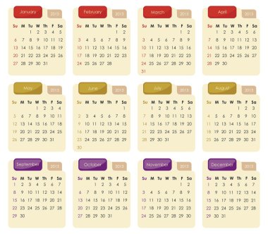 Calendar 2013 clipart