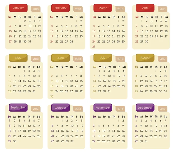 Calendar 2013 — Vector de stoc
