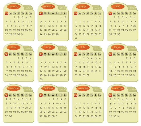 Kalender 2013 — Stockvektor