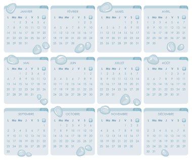 French Calendar 2013 clipart