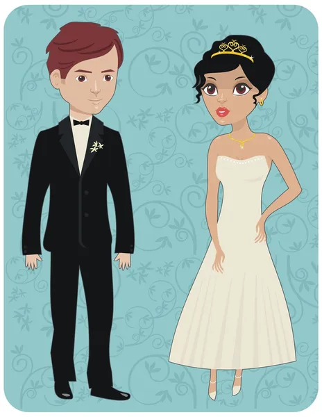 Sposo e sposa — Vettoriale Stock