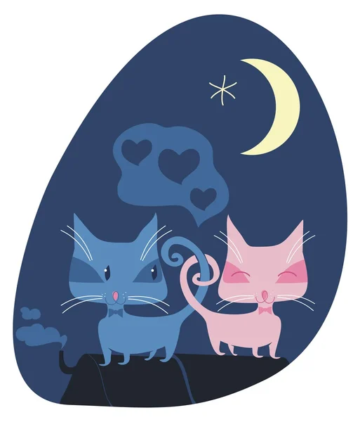 Romantische Katzen — Stockvektor