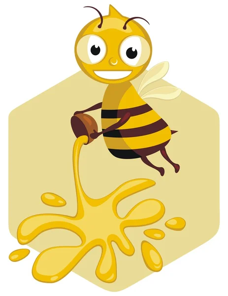 Happy Honey Bee — Stock Vector
