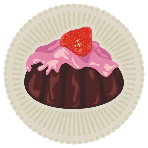 Dessert fraise — Image vectorielle
