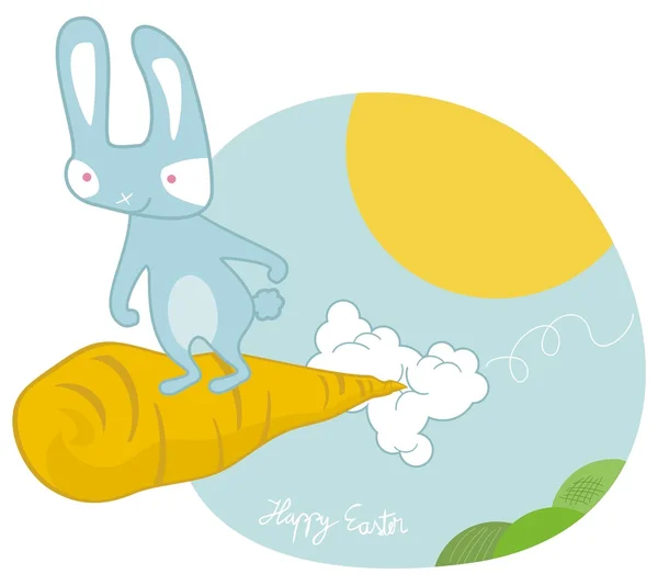Sky surfing Easter Bunny — Stock Vector