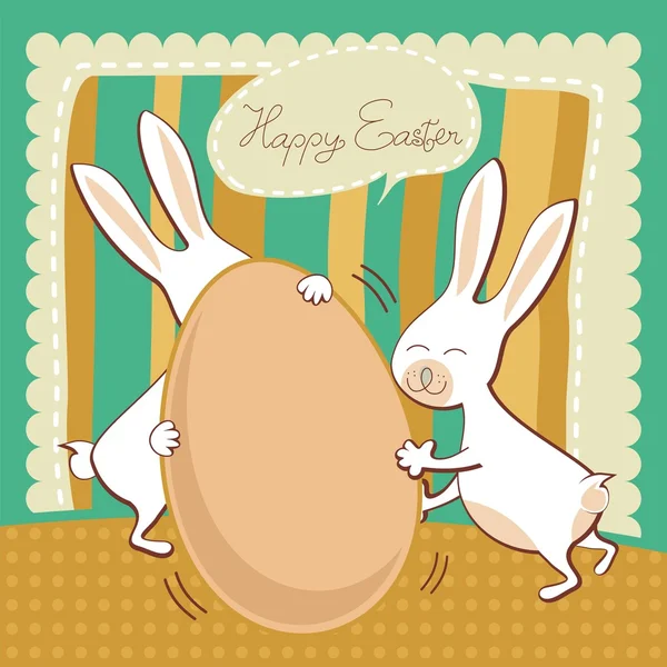 Tarjeta de felicitación divertida Pascua — Vector de stock