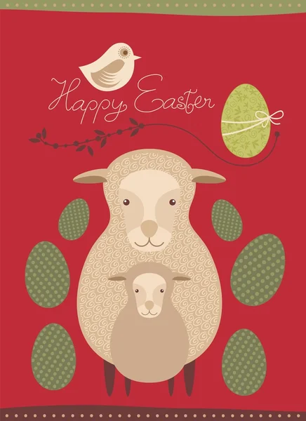 Tarjeta de felicitación de Pascua — Vector de stock