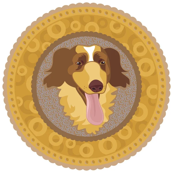 Dog Medallion — Stock Vector