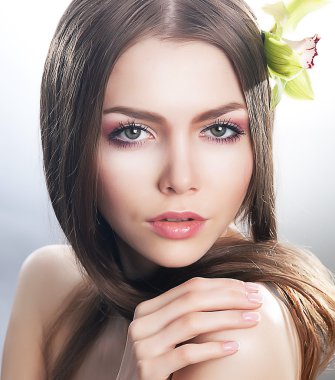 Purity and sexiness - skin care beauty concept clipart