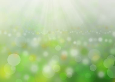 Green blur background and morning de-focused lights clipart