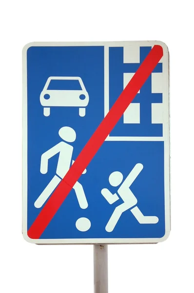 Europese voorzichtigheid verkeersbord, annulering van voetgangers prioriteit na — Stockfoto