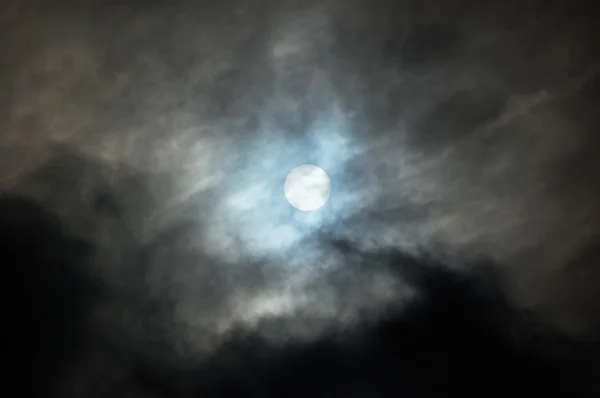 stock image Moon against dramatic overcast sky