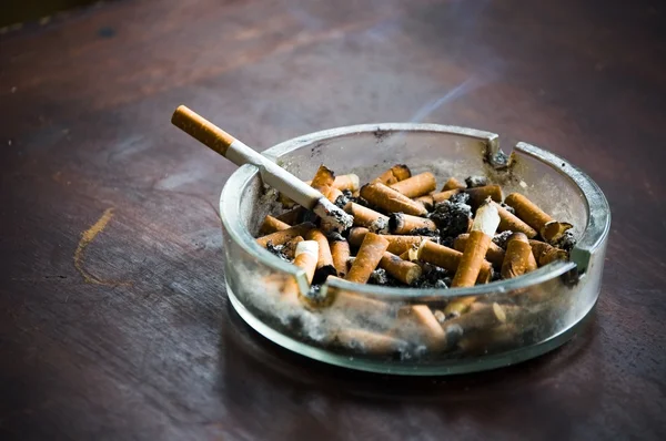 stock image End fag , butt cigarette , ashtray