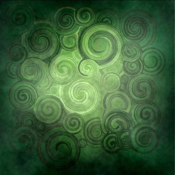 Abstracto renderizado, olas verdes y giros —  Fotos de Stock
