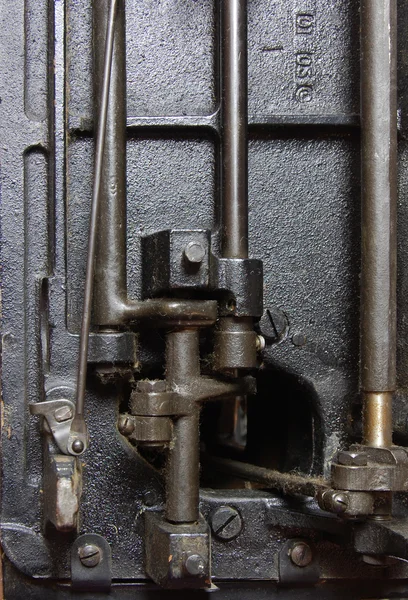 Dikiş makinesinin Mekanik vites yakın çekim — Stok fotoğraf