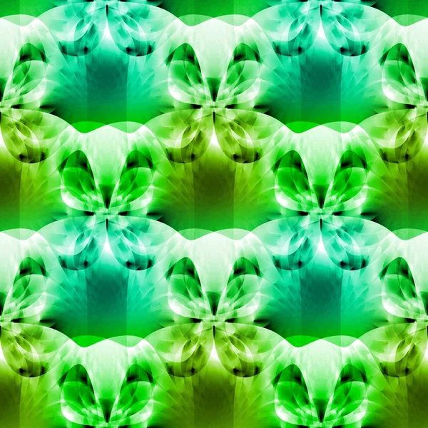 Blütenähnliches Grün, gerendertes Muster — Stockfoto