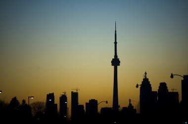 Silhouette of Toronto CN tower clipart