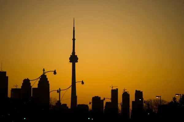 Silhuett av toronto cn tower — Stockfoto