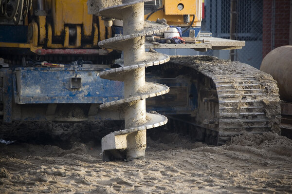 Drilling machine on construction site