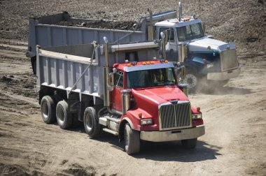 Lorry truck on dirt clipart