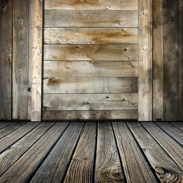 Nyaralókunyhó-szoba fából készült ággyal — Stock Fotó