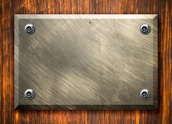 Placa de la puerta - superficie de metal rayado — Foto de Stock