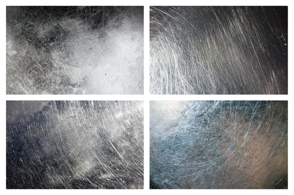 Set of scratched grunge metal textures — Stock Photo, Image