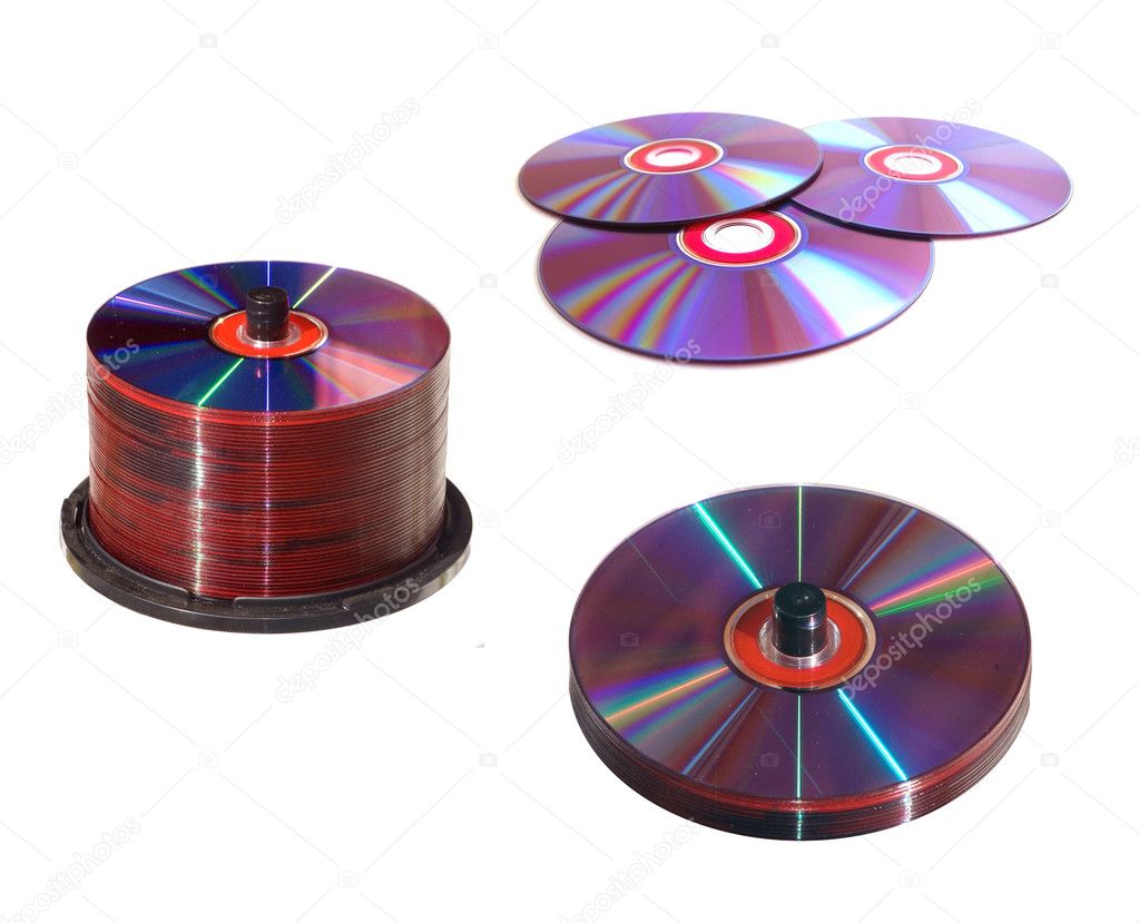 Set of piles of cd's