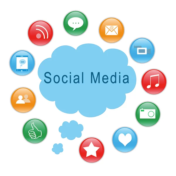 Ikony mediów społecznościowych — Zdjęcie stockowe