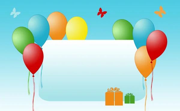 Glada kort med ballonger — Stockfoto