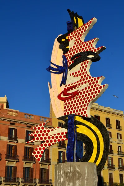 Escultura Cap de Barcelona em Barcelona, Espanha — Fotografia de Stock