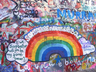 John Lennon Wall, Prague clipart