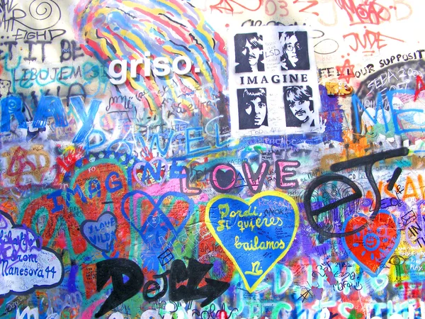 John Lennon Wall, Praga Imagens De Bancos De Imagens