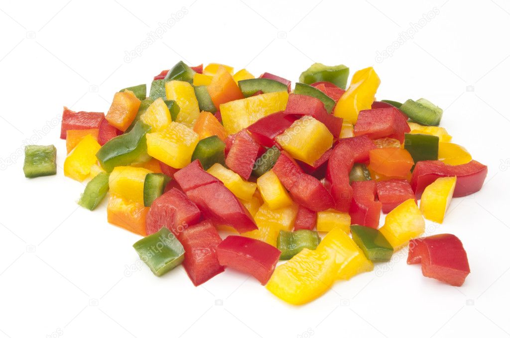 Mixture of chopped coloured Peppers