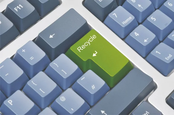 Keyboard with recycle button — Stock Photo, Image