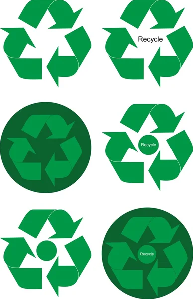 Designelement grön återvinna pilar — Stock vektor
